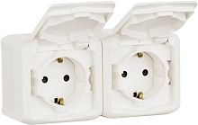 Розетка с заземлением накладная Legrand Quteo 2-м. крышка шторки IP44 белый картинка